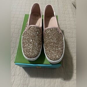 Keds collaboration with Kate Spade triple deck glitter rose sneakers